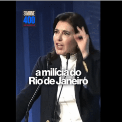Simone Tebet: ‘Temos o risco de colocar a milícia do RJ na presidência da República’